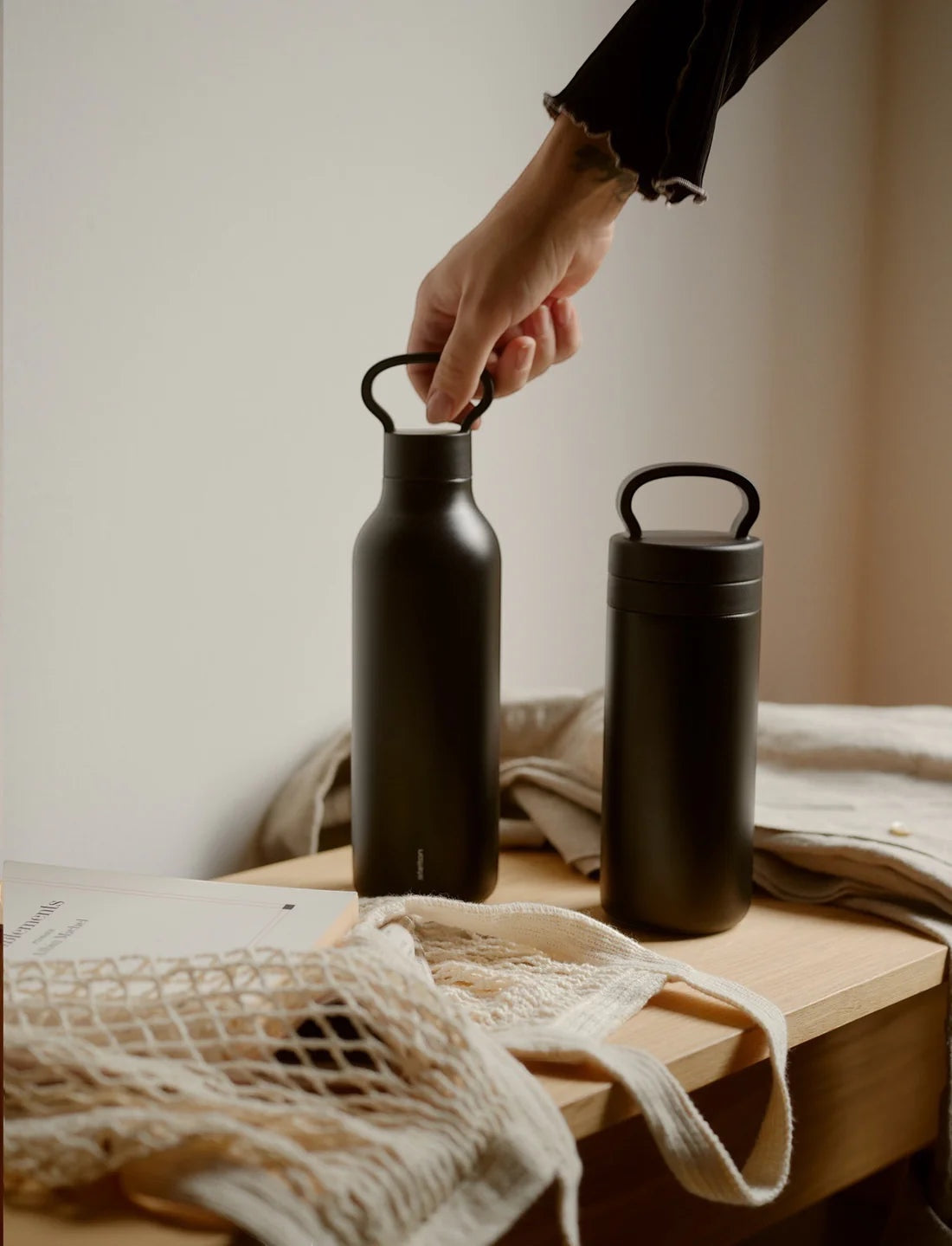 כוס תרמוס שחורה STELTON דנמרק