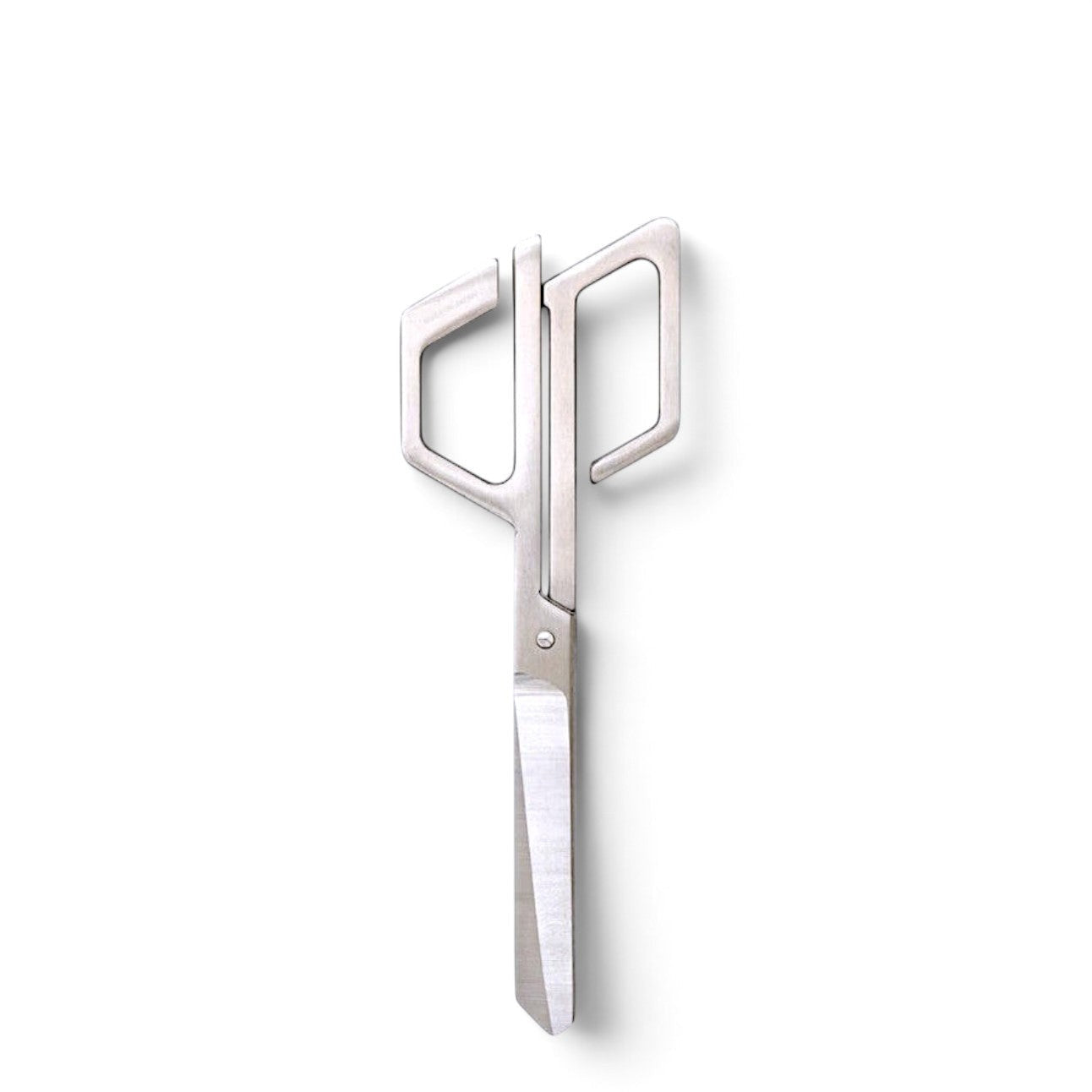 hibino CDT silver stainless steel scissors with a brushed finish, handcrafted in Gifu, Japan for precise cutting.