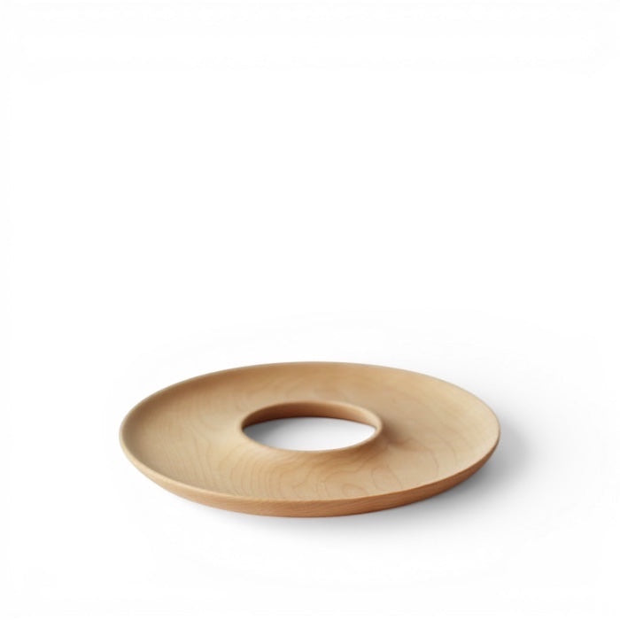 hibino bagel-shaped maple wood trivet with a natural light finish for hot pots and kettles