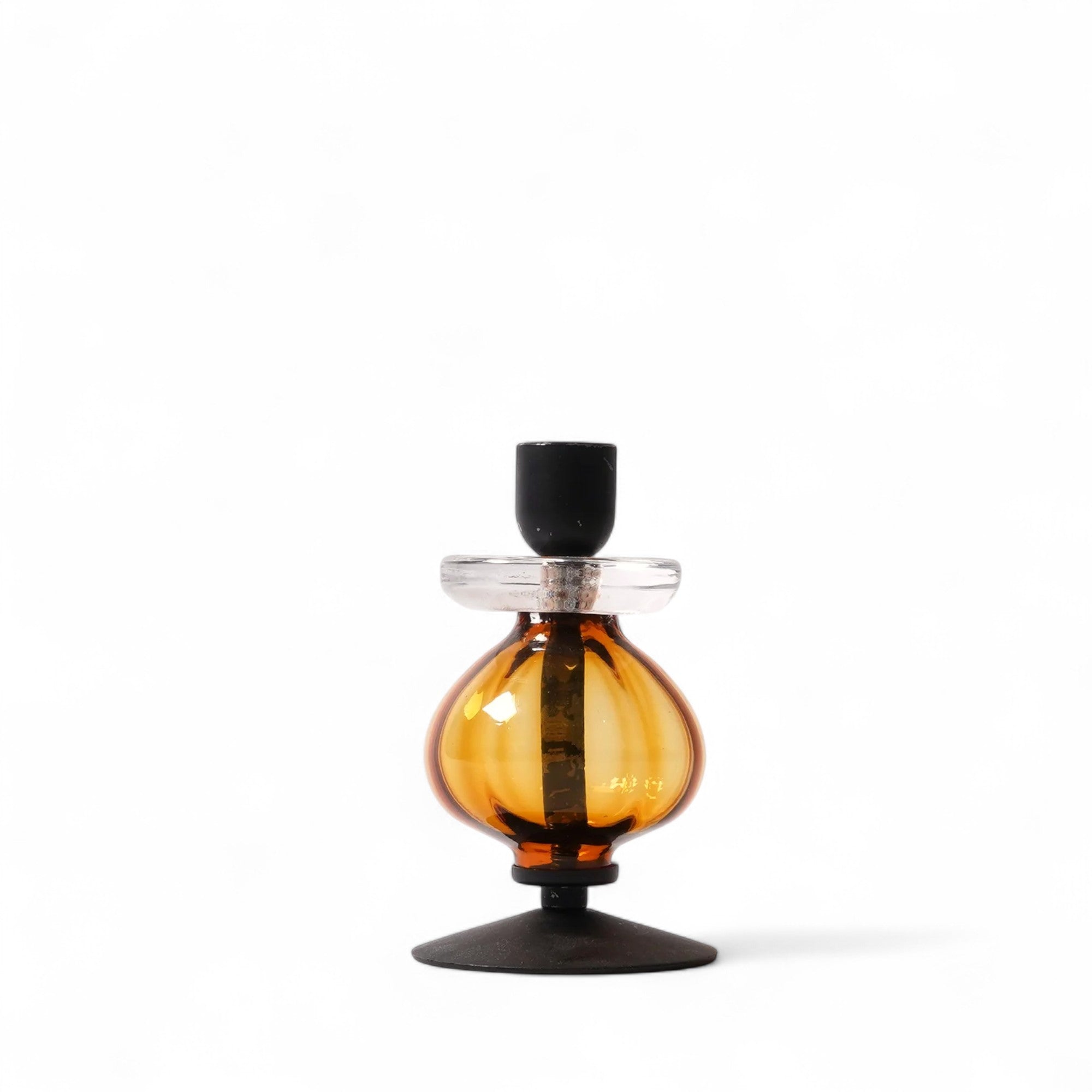 Vintage Amber Candlestick Erik Höglund | SH 239